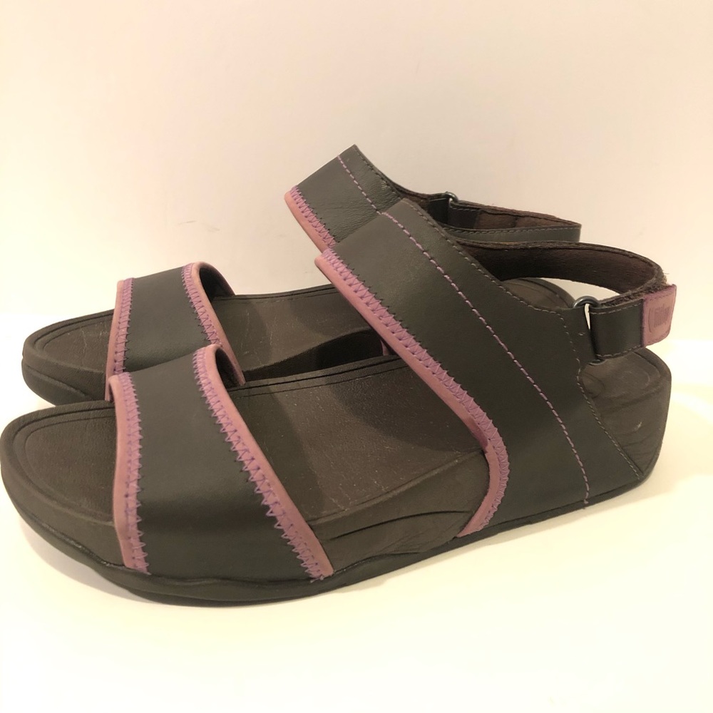 FitFlop Brown Pink Sandals Ankle Strap Sz 8